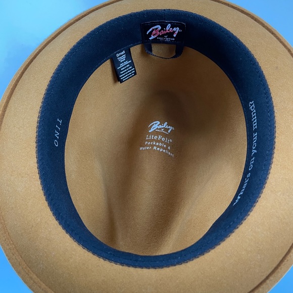 Bailey of Hollywood Wool Tino LiteFelt Fedora Hat Camel Brown Size Small - Picture 4 of 7